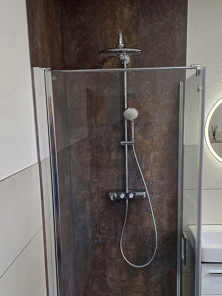 The large bathroom, shower with rain head