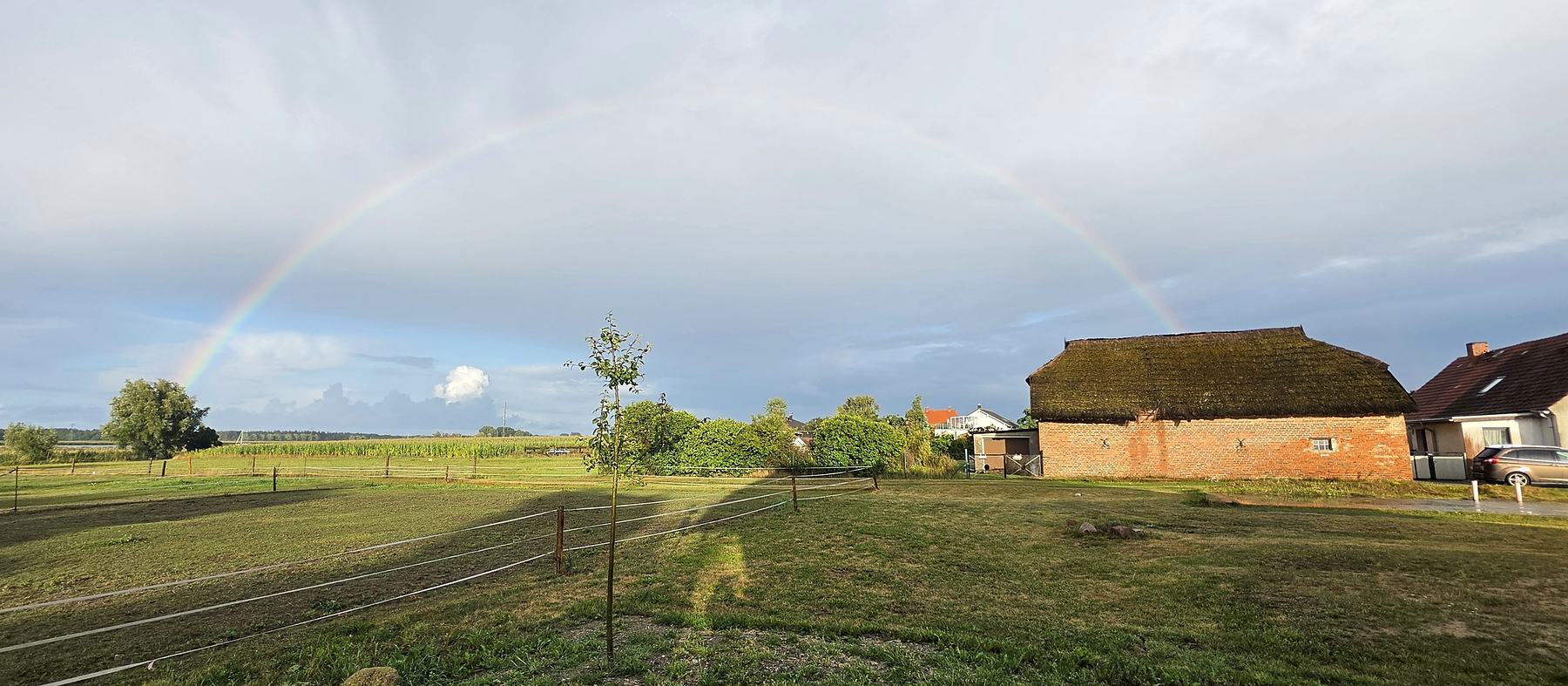 Rainbow over the meadows of Hollendorf
