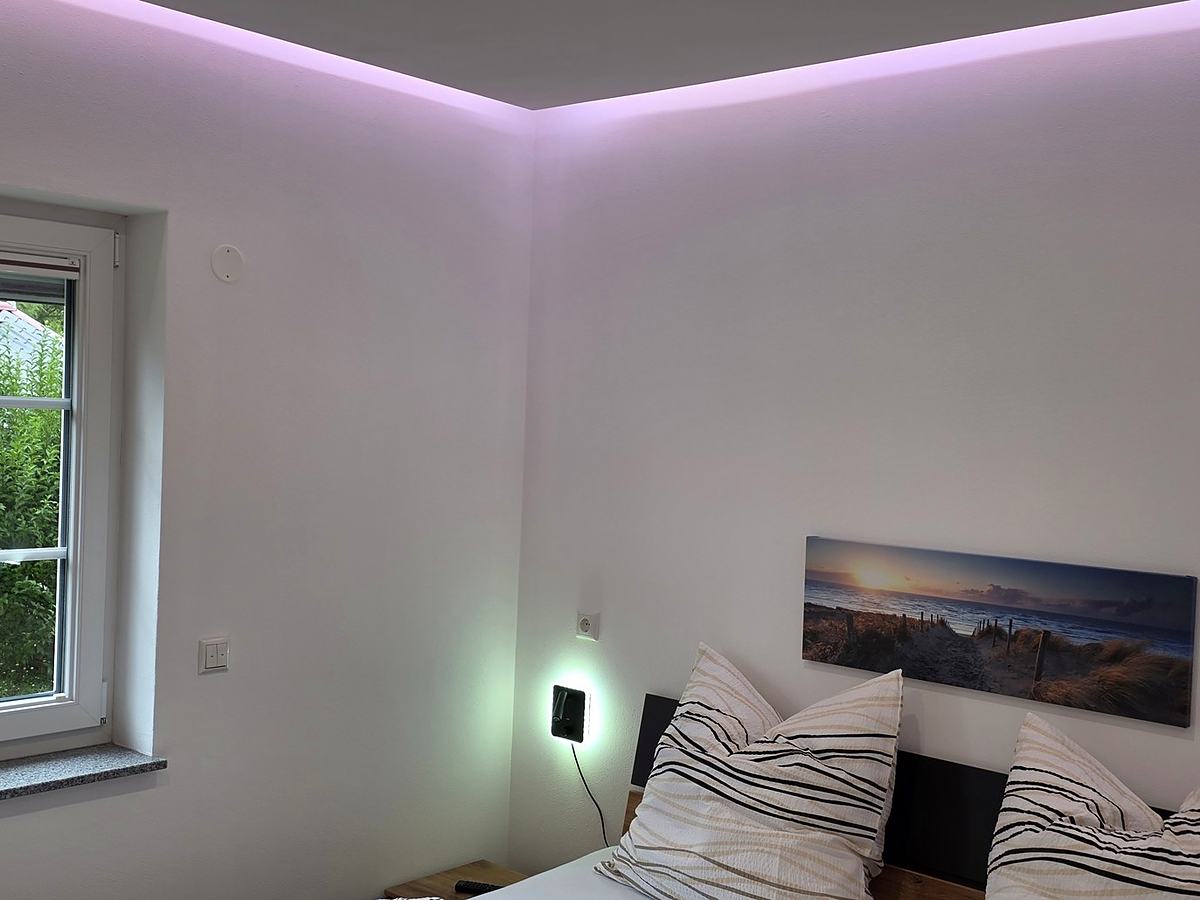 Bedroom 2, coloured ceiling light